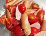 ミニトマトとウイニーの冷製パスタ作り方2写真
