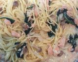 鮭とほうれん草のクリームパスタ作り方8写真