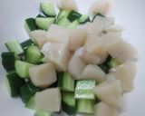 胡瓜とホタテのわさび醤油和え作り方3写真