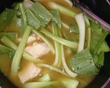 冷凍豆腐＆チンゲン菜♡お味噌汁作り方5写真