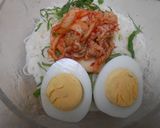 ピリ辛白菜キムチそうめん・茹で卵のせ作り方12写真