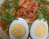 ピリ辛白菜キムチそうめん・茹で卵のせ作り方13写真