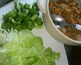 タコライスの肉味噌でレタスチャーハン作り方1写真