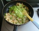 タコライスの肉味噌でレタスチャーハン作り方4写真
