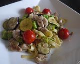 夏野菜と鶏肉のバターレモンソースパスタ作り方7写真