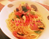 なつ野菜とバジルのオイルパスタ作り方4写真