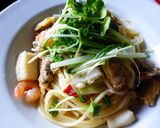 水菜の消費に！シーフードと水菜のパスタ♪作り方6写真