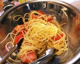 柚子胡椒とトマトの冷製パスタ作り方4写真