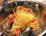 柚子胡椒とトマトの冷製パスタ作り方4写真
