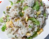 合挽き肉でガーリックチャーハン☆作り方6写真
