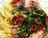 疲労回復☆梅干とベーコンのスパゲティー♪作り方3写真