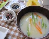 ごま豆乳味噌汁作り方1写真