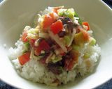 夏のランチ☆かつおでロミロミ丼作り方4写真