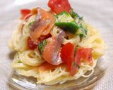 トマトとサーモンの冷製パスタ作り方7写真