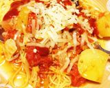 牛モツとプチトマトのトマトパスタ作り方5写真