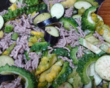 焼き肉のたれで夏野菜の肉味噌風♪作り方4写真