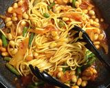 大豆とインゲンのトマトソーススパゲッティ作り方5写真