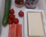 豆腐サラダのごまドレッシングかけ作り方1写真