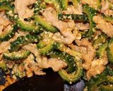 ゴーヤと豚コマ肉のにんにく風味味噌炒め♪作り方5写真