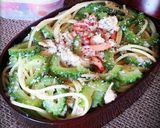 ★簡単★カニ缶&ゴーヤの夏色パスタ♪♪作り方4写真