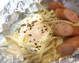 ◎簡単◎卵ともやしのホイル包み蒸し作り方5写真