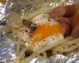 ◎簡単◎卵ともやしのホイル包み蒸し作り方6写真