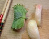 桃と梅肉を青シソ巻きde天ぷら作り方3写真
