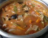 季節の野菜とトマトのとろける酒粕スープ作り方12写真