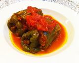 丸ごとピーマンの肉詰めトマト煮作り方8写真