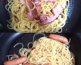 ベーコンソーセージ入の簡単ペペロンチーノ作り方6写真
