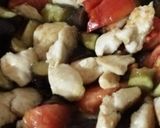 *夏野菜と柔らかササミの爽やか生姜炒め*作り方7写真
