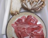 本つゆで豚小間肉きのこ丼作り方1写真