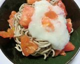トマトとモロヘイヤのとろろそば作り方5写真