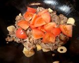 バジルトマト炒め牛丼作り方4写真