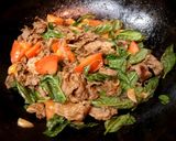 バジルトマト炒め牛丼作り方6写真