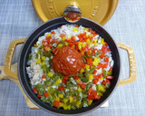 ストウブで丸ごとトマトのチキンライス作り方3写真