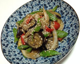 ☆ナスと万願寺とうがらしの甘辛味噌炒め☆作り方5写真