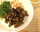 薬味たっぷり♪なすの甘辛丼ひつまぶし風作り方6写真