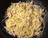 サーモンと味噌クリームのパスタ作り方8写真
