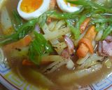野菜炒めをのせたとんこつ醤油ラーメン作り方9写真
