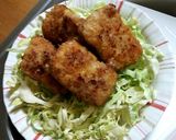 豚ロース薄切りニンニクとチーズ挟み豚カツ作り方4写真