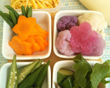 小さな押し寿司☆野菜の自然色でケーキ風作り方6写真