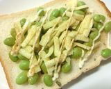 バジルカレー風味　枝豆トースト作り方3写真