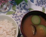 ♪ナスとズッキーニのスタミナ味噌汁♪作り方4写真