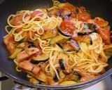 茄子とトマトたっぷりのナポリタン♪作り方6写真