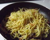 紫蘇と鮭フレークの温卵バジル風パスタ作り方6写真