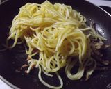 紫蘇と鮭フレークの温卵バジル風パスタ作り方5写真