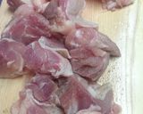 つるむらさきと鶏もも肉のニンニク炒め作り方2写真