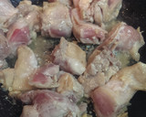 つるむらさきと鶏もも肉のニンニク炒め作り方3写真