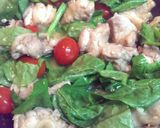 つるむらさきと鶏もも肉のニンニク炒め作り方4写真